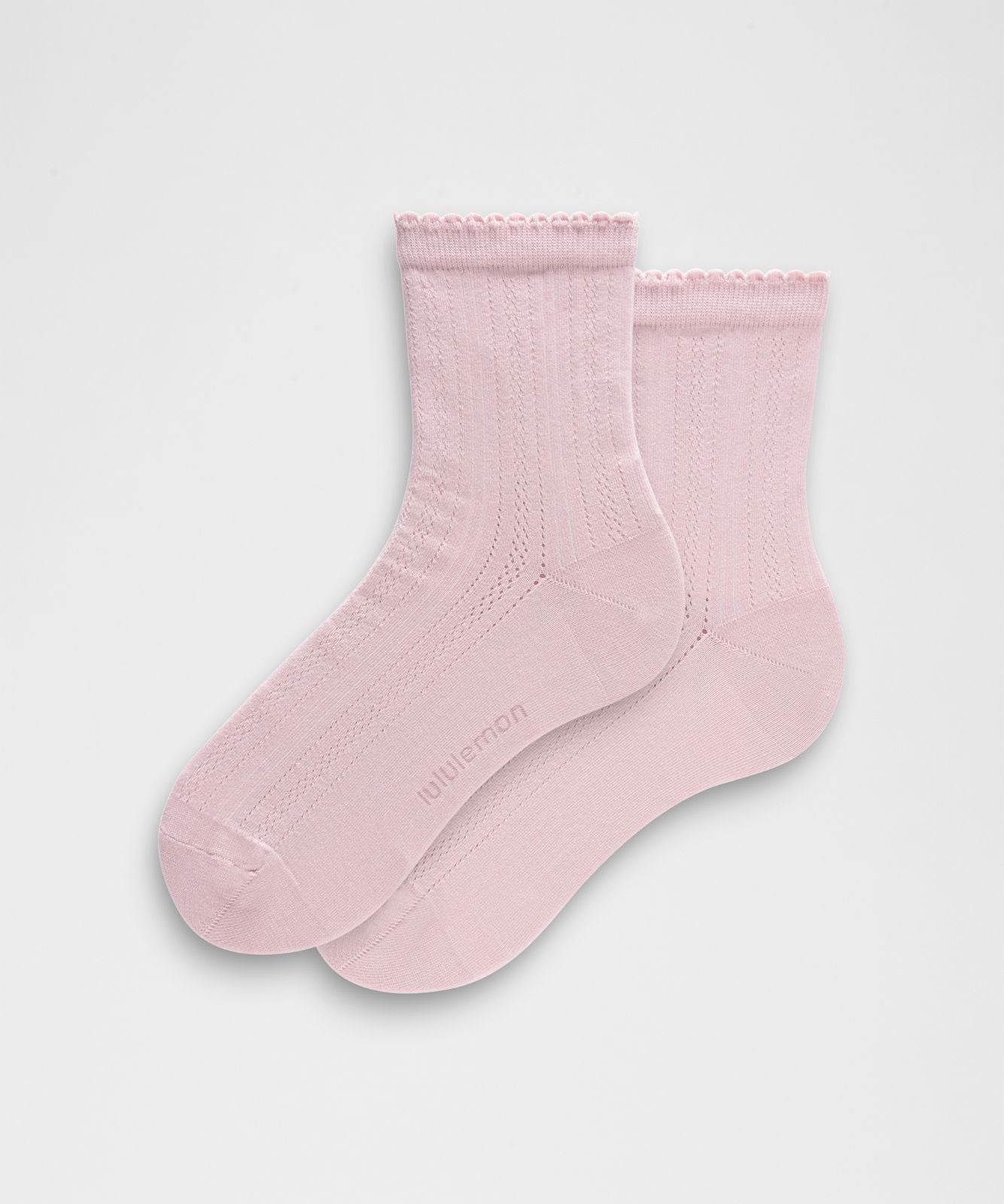 Unisex Pointelle Quarter Socks Pink Haze