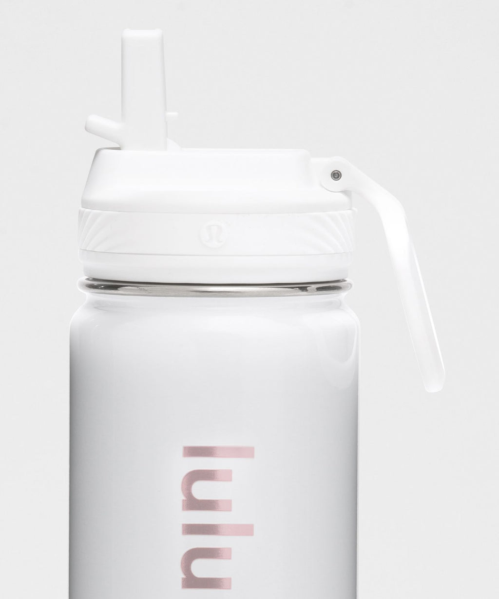Back to Life Sport Bottle 18oz Straw Lid *Shine White/Pink Organza
