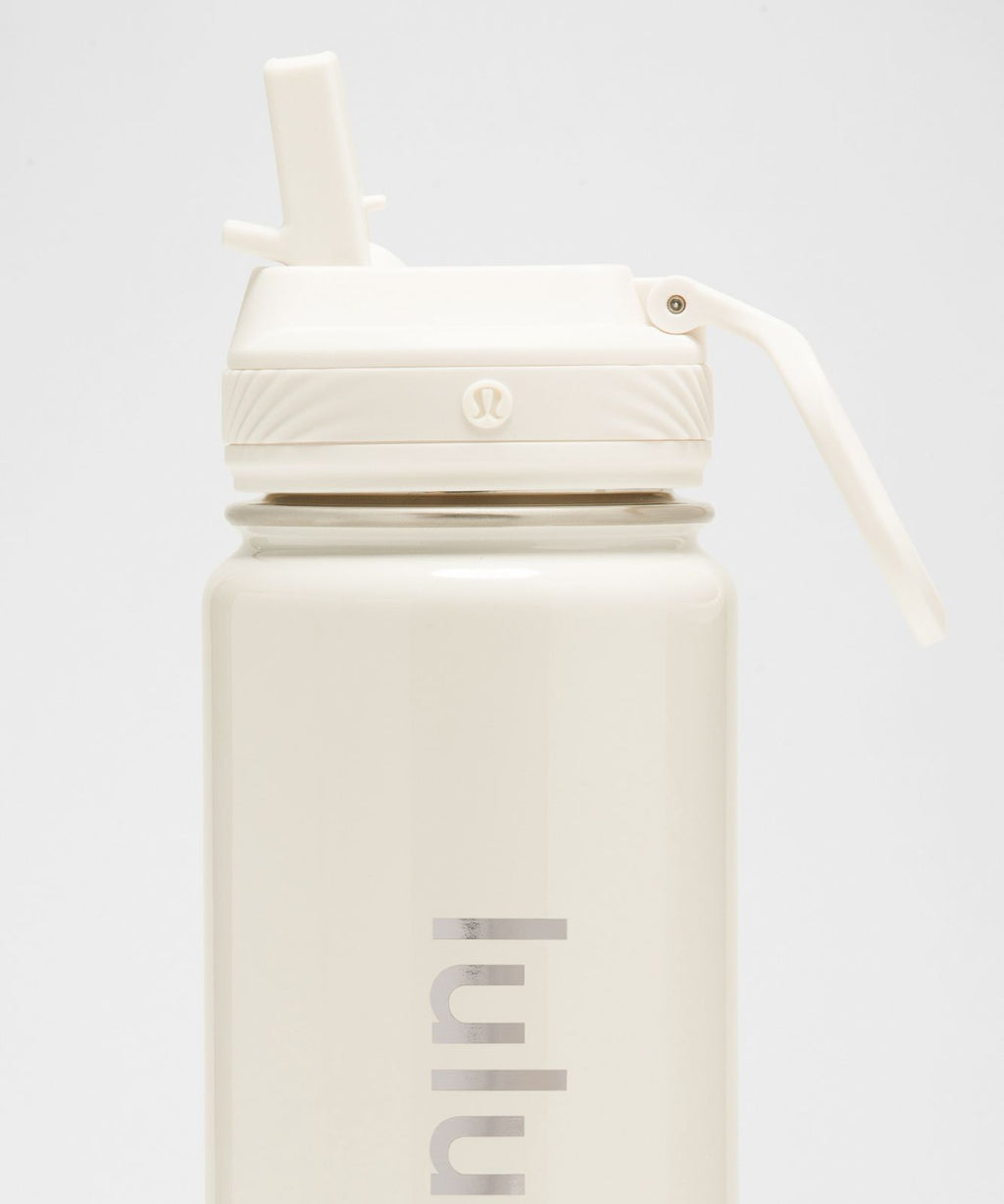 Back to Life Sport Bottle 24oz Straw Lid *Shine Light Ivory/Silver