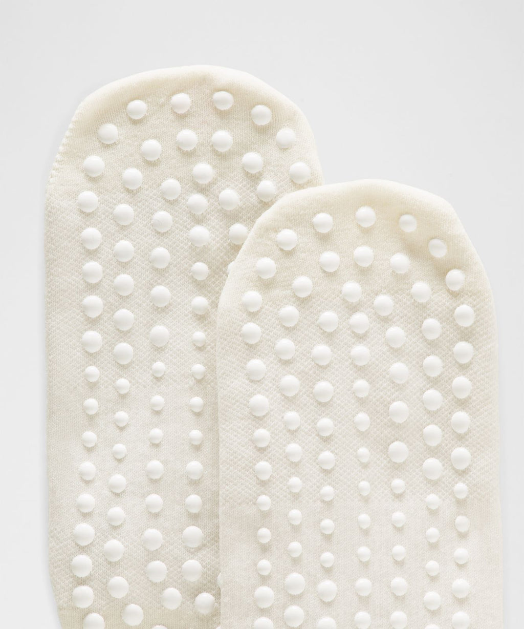 Unisex Find Your Balance Grip Tab Socks Light Ivory