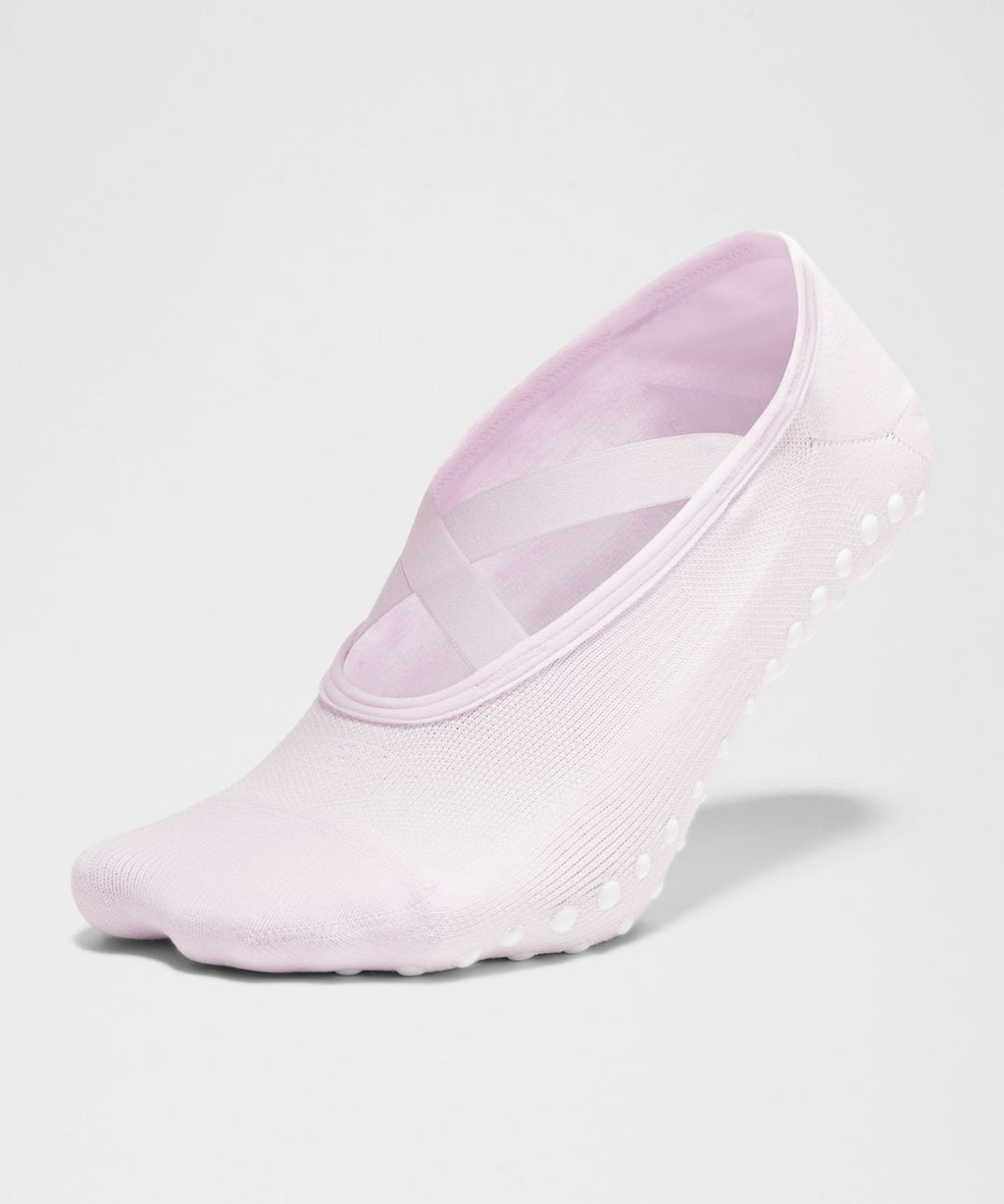 Unisex Find Your Balance Grip Socks *Strappy Pink Organza