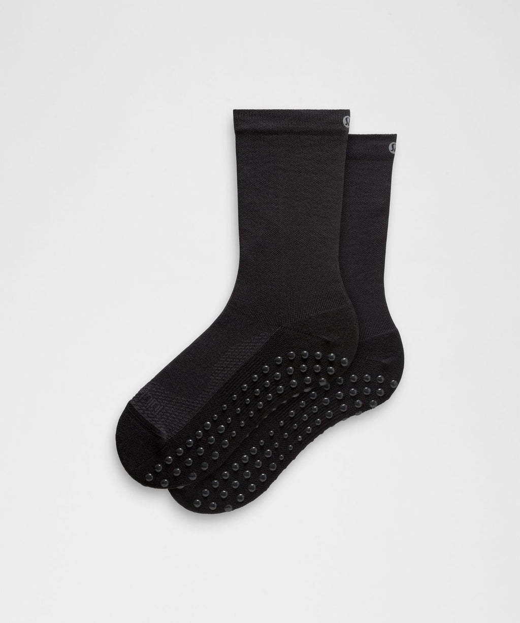 Unisex Find Your Balance Grip Crew Socks Black