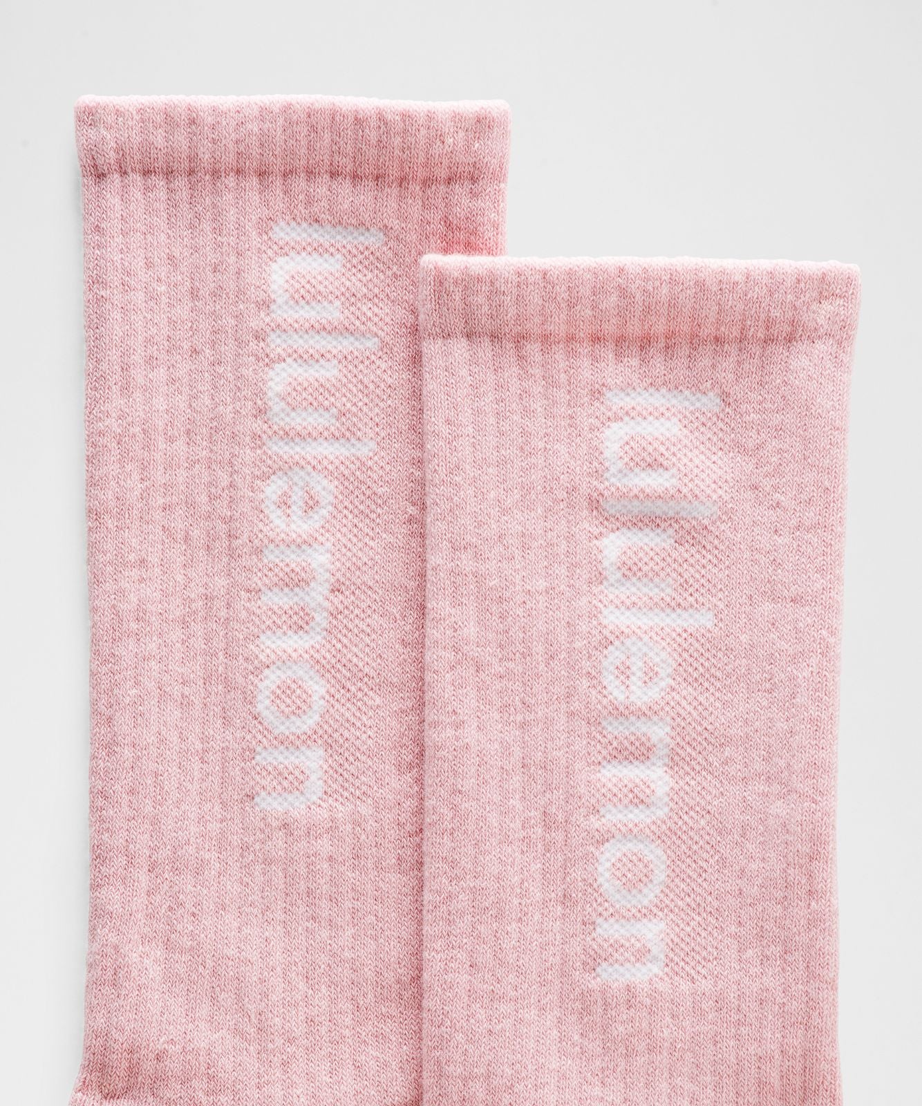 Unisex Daily Essential Crew Socks *Wordmark Pink Haze/White