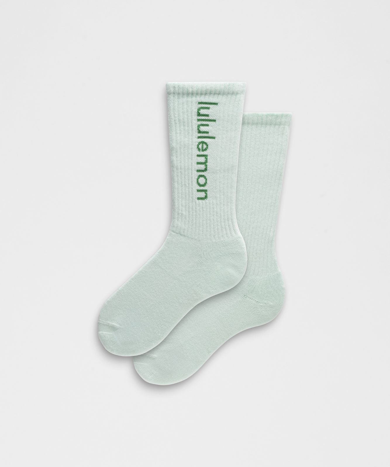 Unisex Daily Essential Crew Socks *Wordmark Mint Breeze/Summer Willow