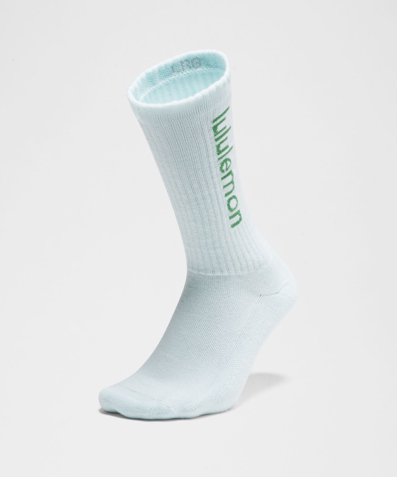 Unisex Daily Essential Crew Socks *Wordmark Mint Breeze/Summer Willow