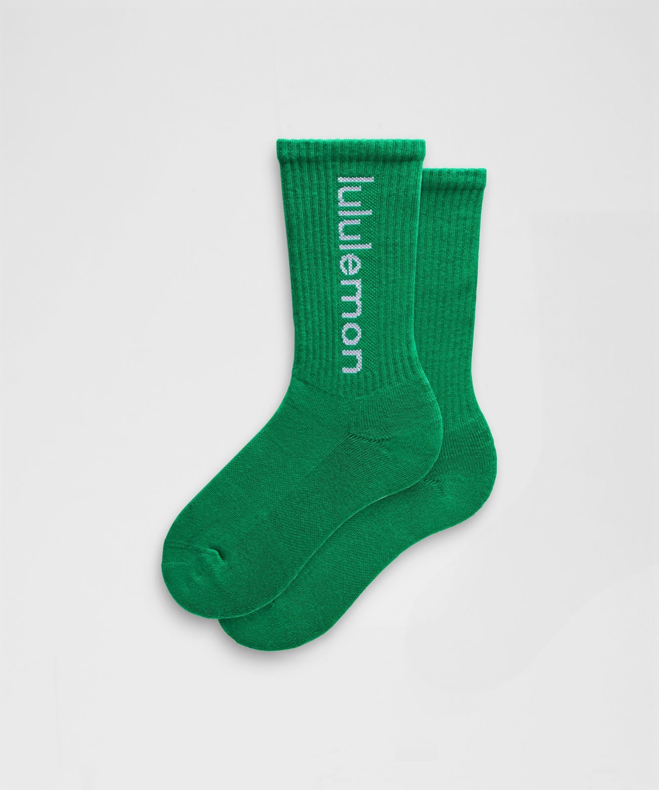 Unisex Daily Essential Crew Socks *Wordmark Raceway Green/Lavender Frost