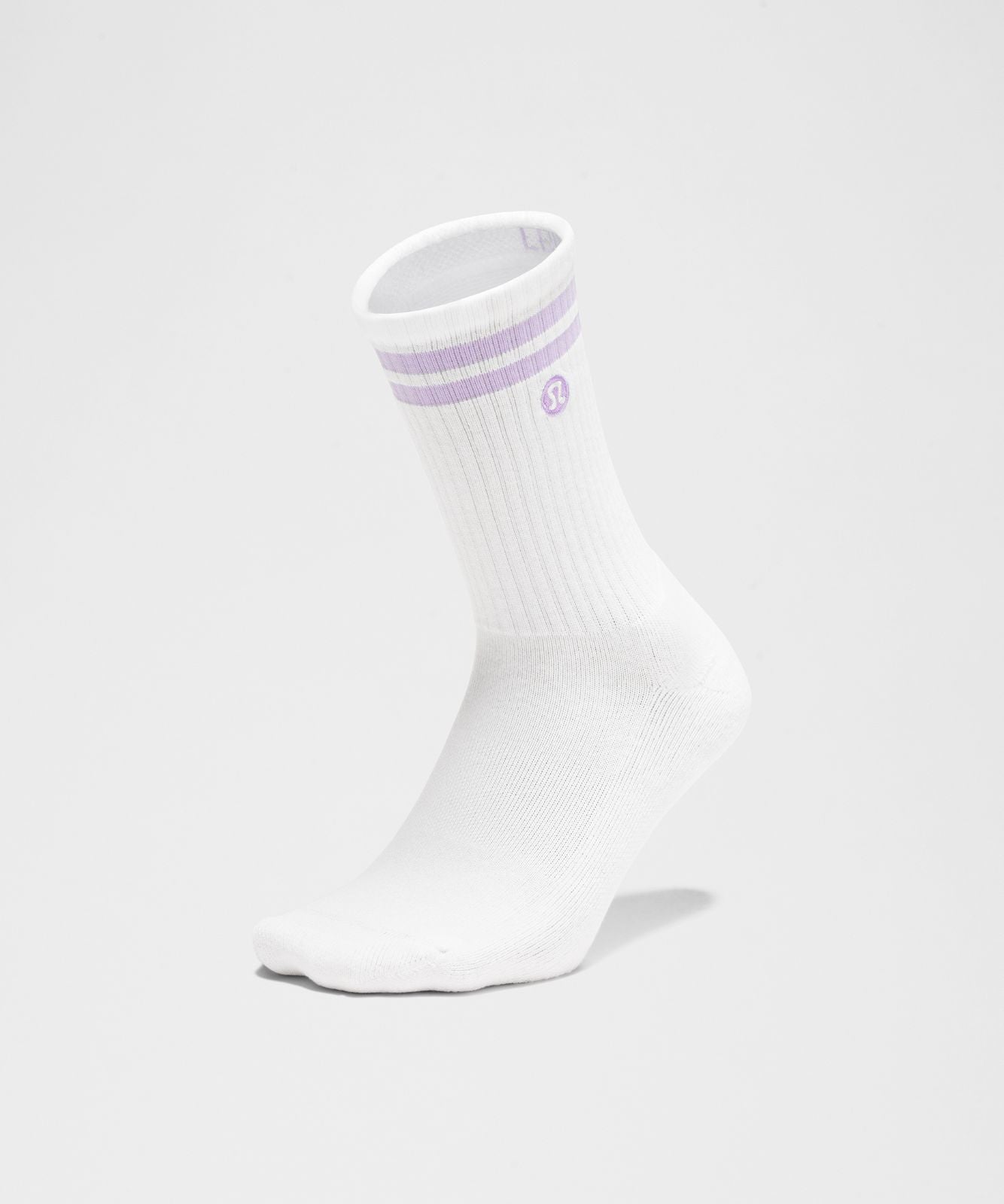Unisex Daily Essential Crew Socks 3 Pack *Stripe White/Ocean Air/White/Raspberry Coulis/White/Lavender Frost