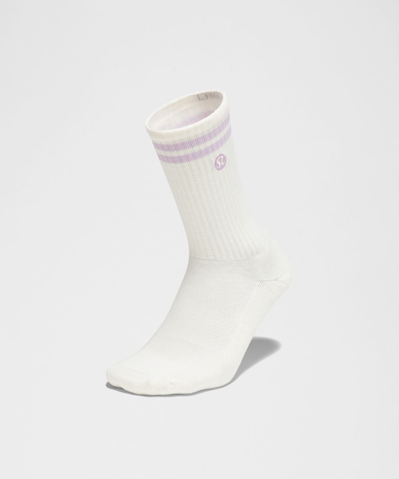 Unisex Daily Essential Crew Socks 3 Pack *Stripe Coconut Ivory/Lilac Play/Coconut Ivory/Chameleon/Coconut Ivory/Buttercup