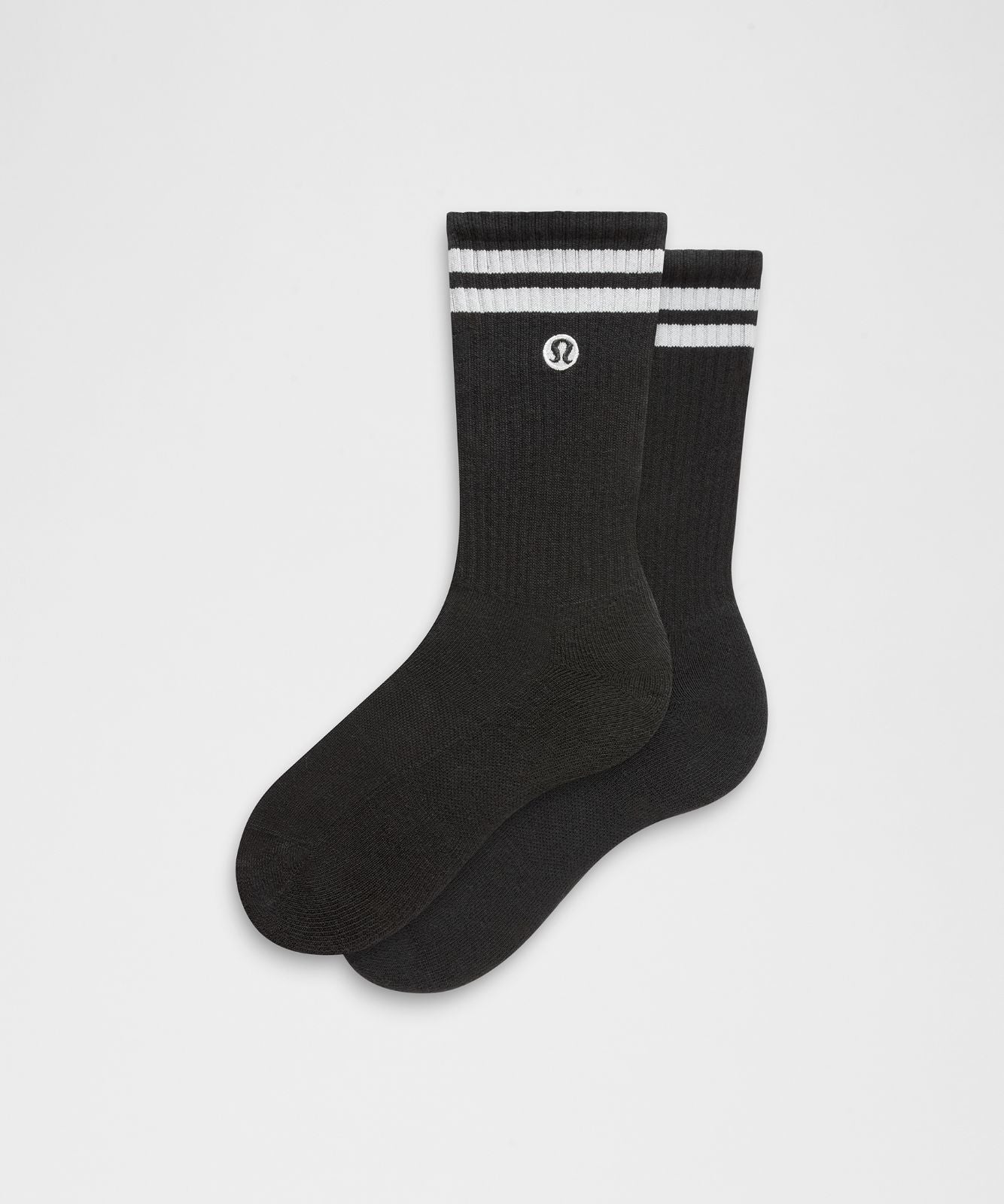 Unisex Daily Essential Crew Socks *Stripe Black/White