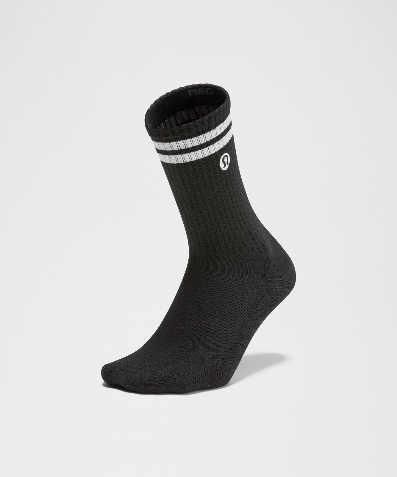 Unisex Daily Essential Crew Socks *Stripe Black/White