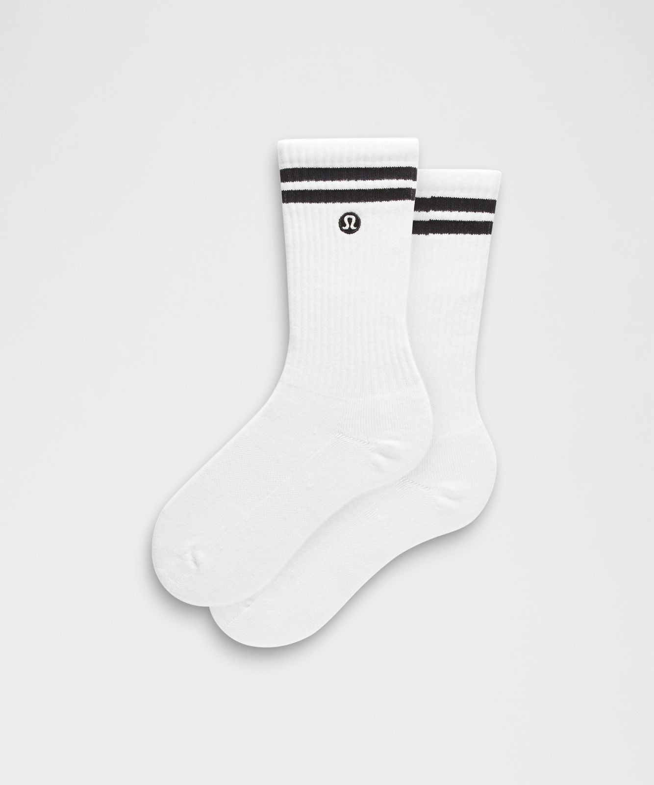 Unisex Daily Essential Crew Socks *Stripe White/Black