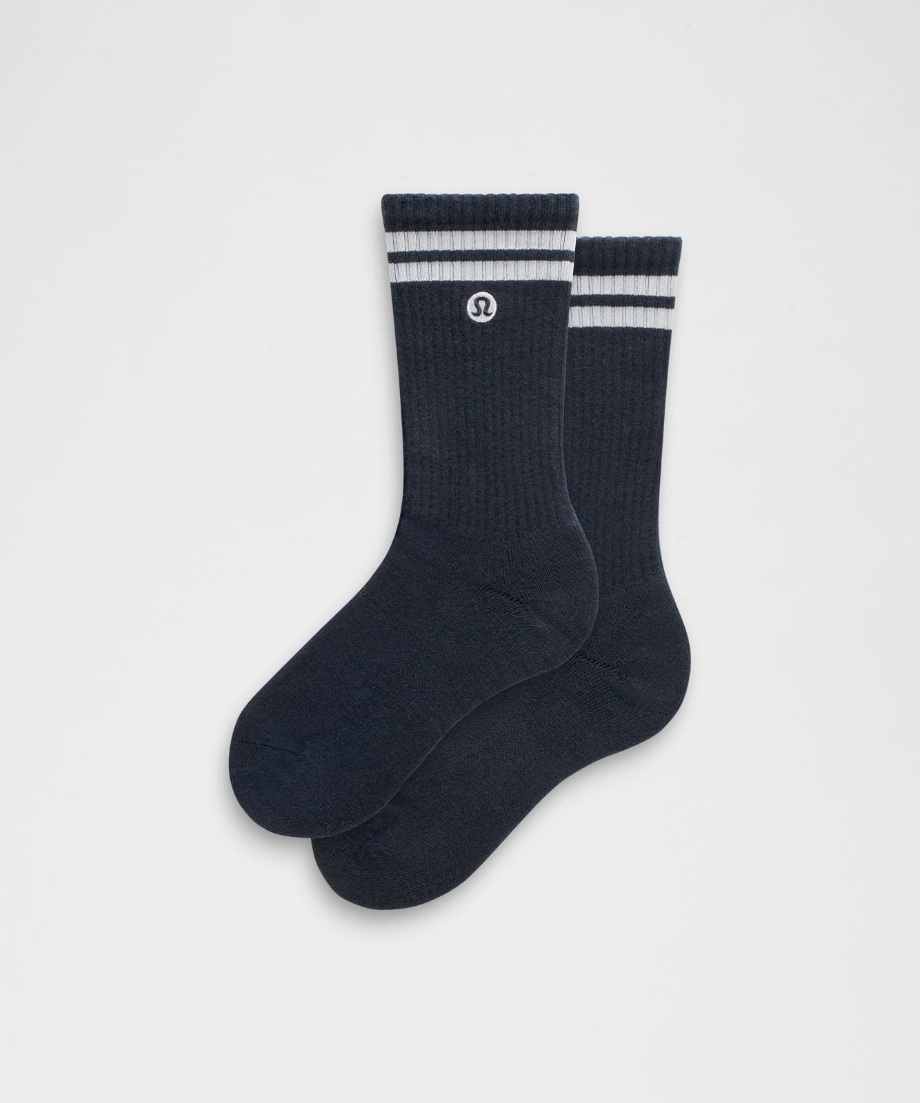 Unisex Daily Essential Crew Socks *Stripe True Navy/White