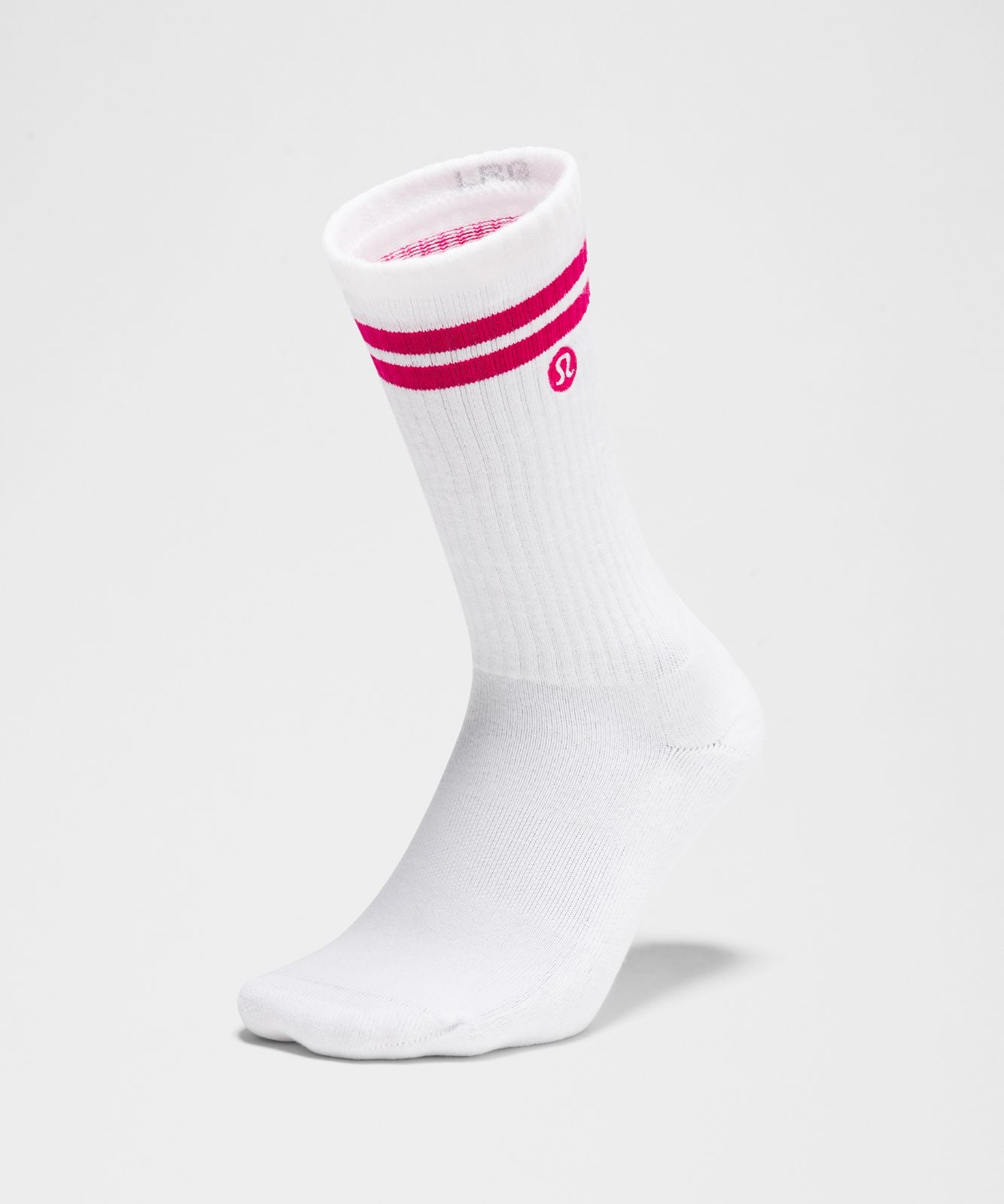 Unisex Daily Essential Crew Socks *Stripe White/Passionate