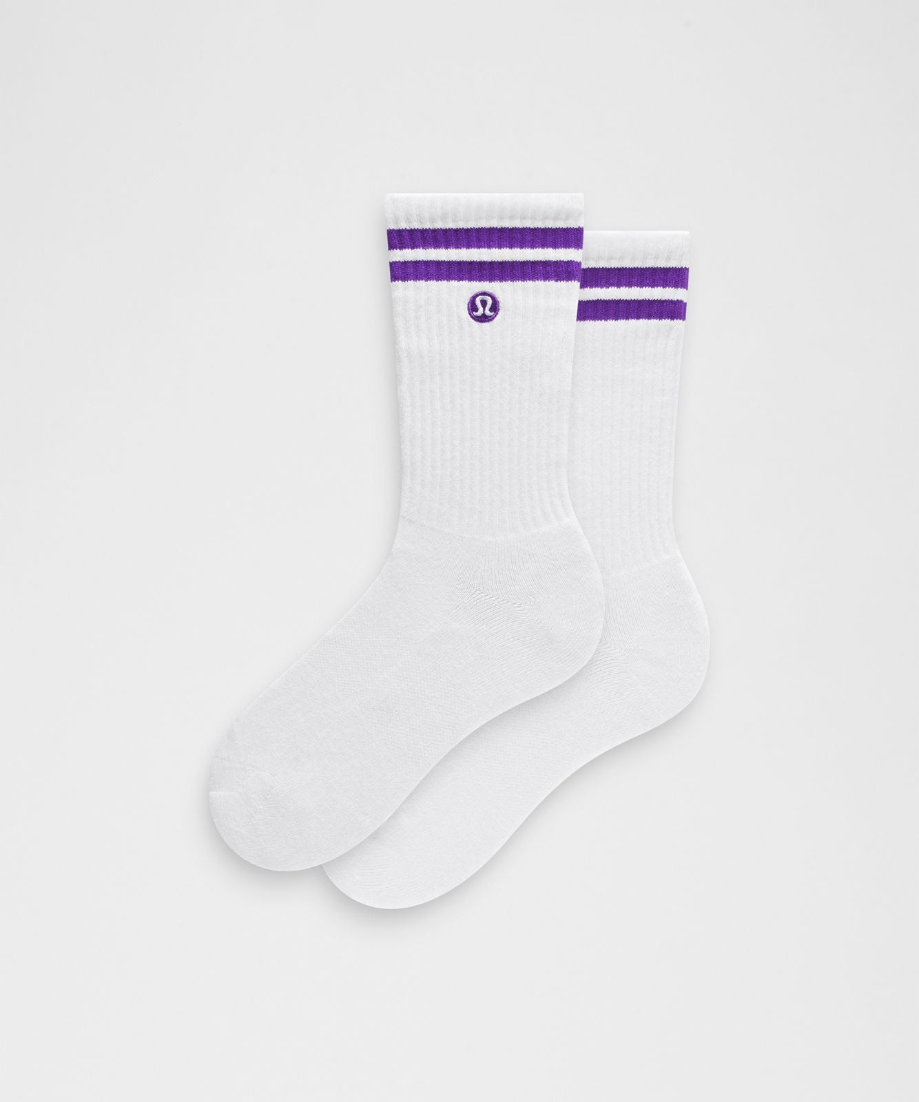 Unisex Daily Essential Crew Socks *Stripe White/College Purple
