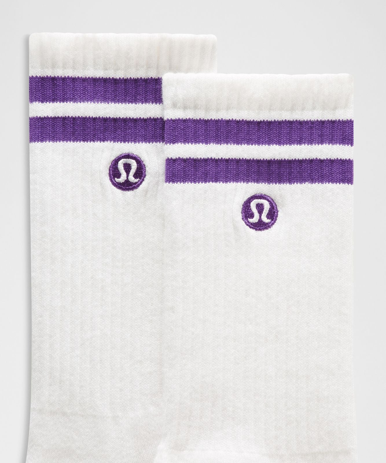 Unisex Daily Essential Crew Socks *Stripe White/College Purple