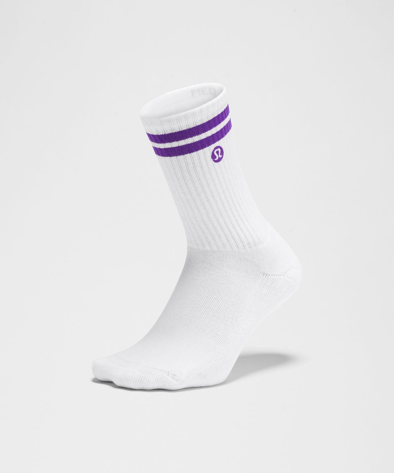 Unisex Daily Essential Crew Socks *Stripe White/College Purple