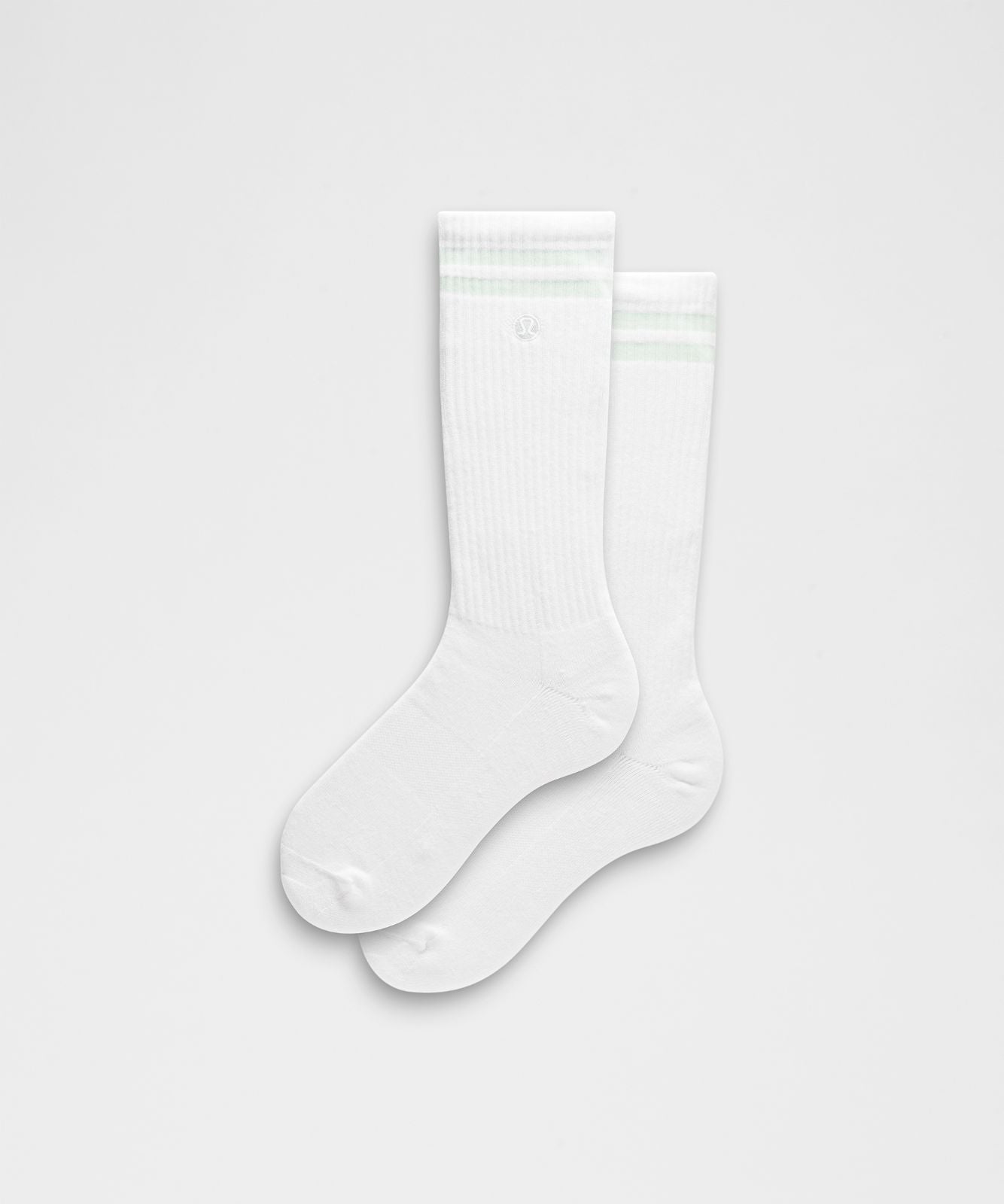 Unisex Daily Essential Crew Socks *Stripe White/Mint Breeze