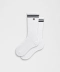 Unisex Daily Essential Crew Socks *Stripe White/Rainforest Green