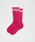 Unisex Daily Essential Crew Socks *Stripe Raspberry Coulis/White