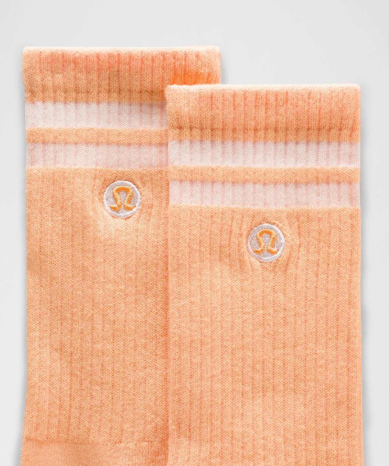 Unisex Daily Essential Crew Socks *Stripe Rock Melon/White