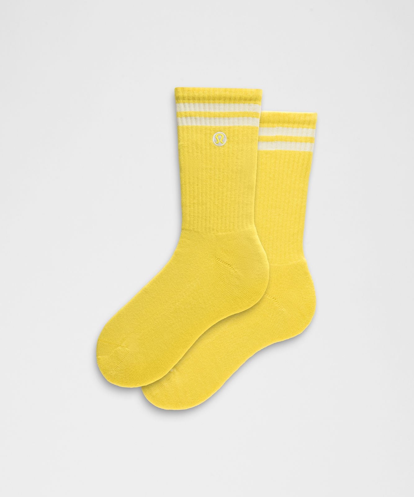 Unisex Daily Essential Crew Socks *Stripe Daisy Glow/White