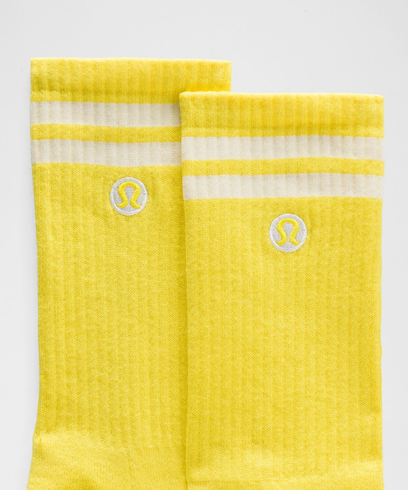 Unisex Daily Essential Crew Socks *Stripe Daisy Glow/White