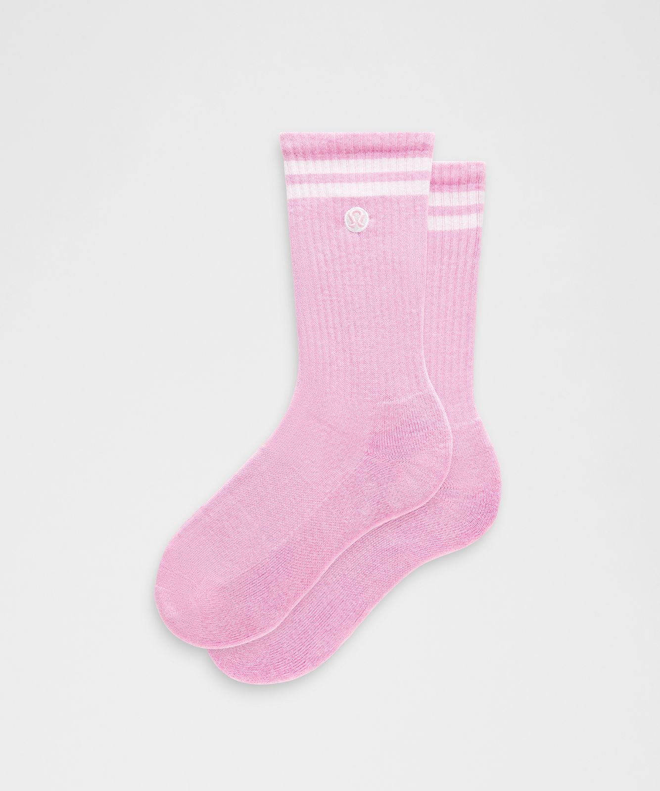 Unisex Daily Essential Crew Socks *Stripe Sweet Sorbet/White