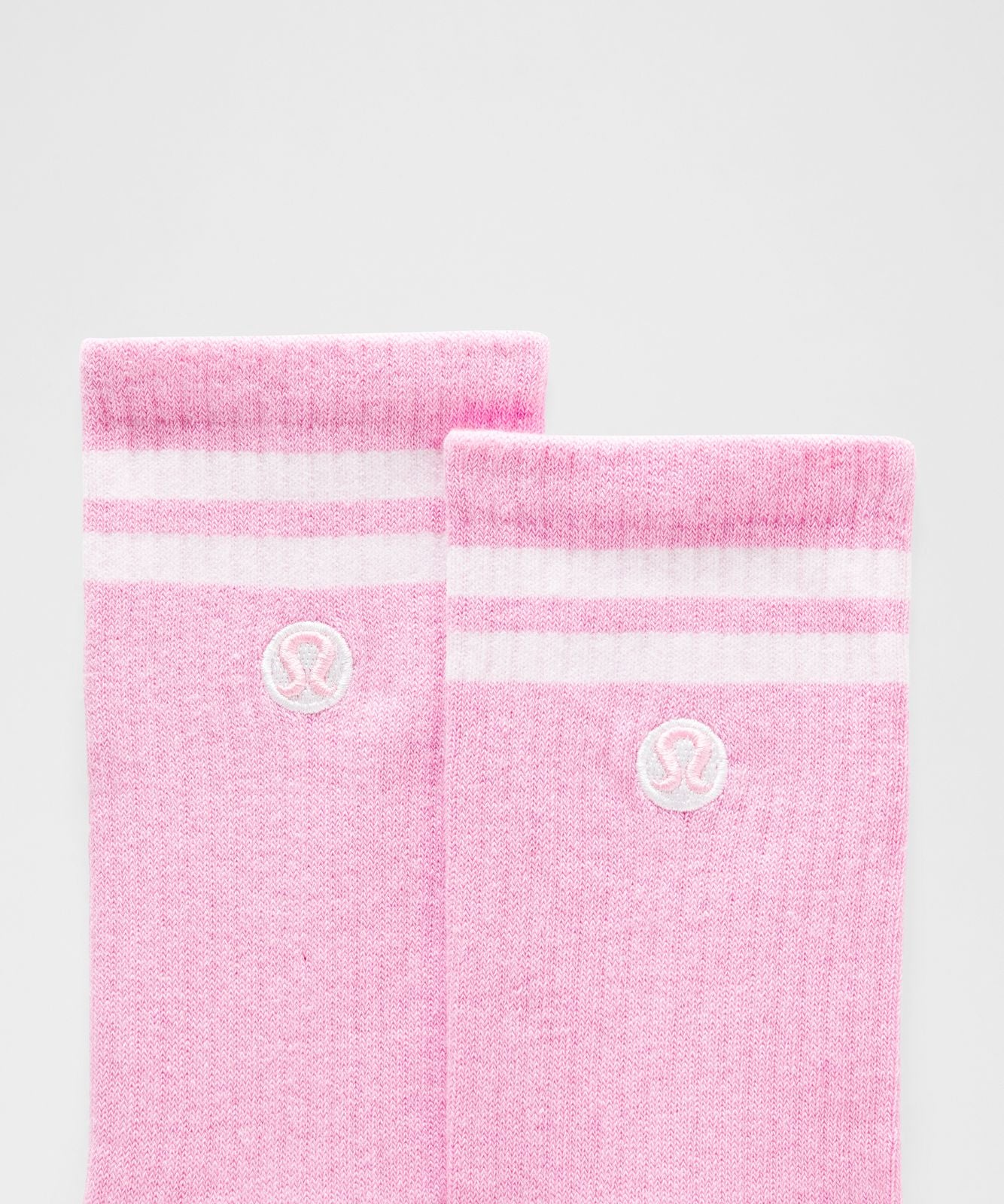 Unisex Daily Essential Crew Socks *Stripe Sweet Sorbet/White