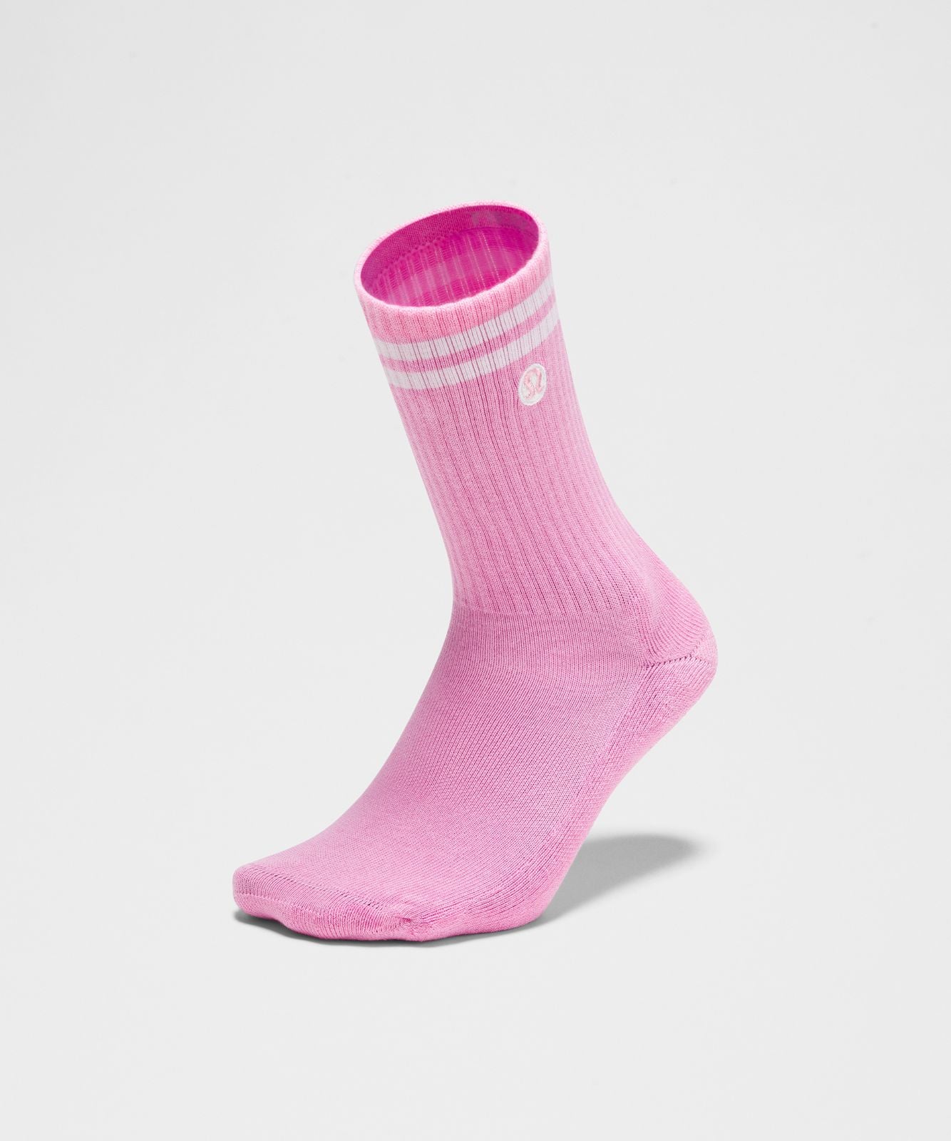 Unisex Daily Essential Crew Socks *Stripe Sweet Sorbet/White