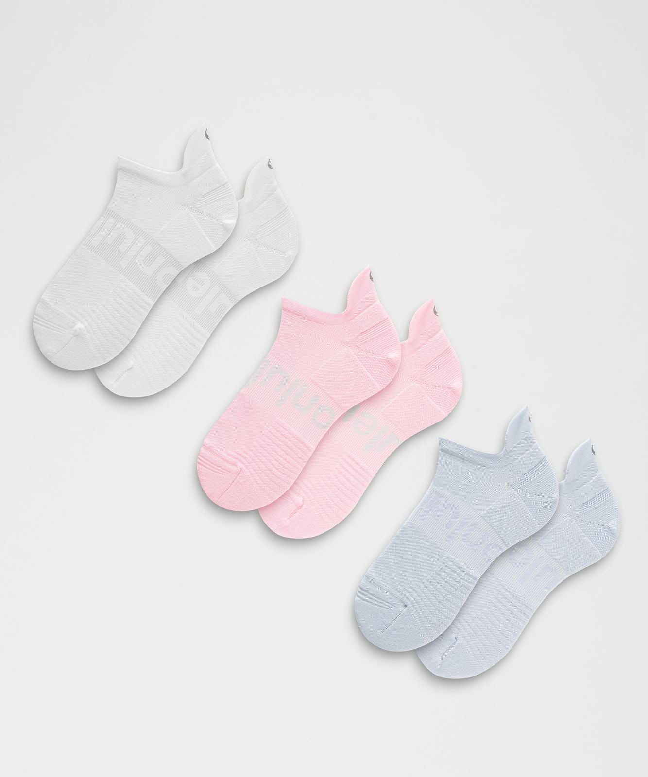 Unisex Power Stride Tab Socks *3 Pack Serene Blue/White/Blissful Pink