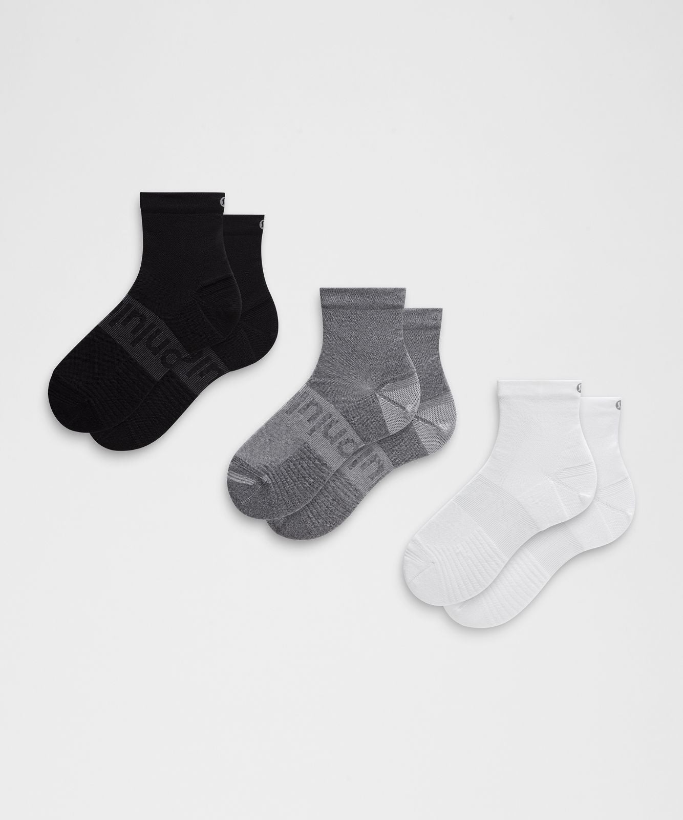 Unisex Power Stride Ankle Socks *3 Pack White/Heather Grey/Black
