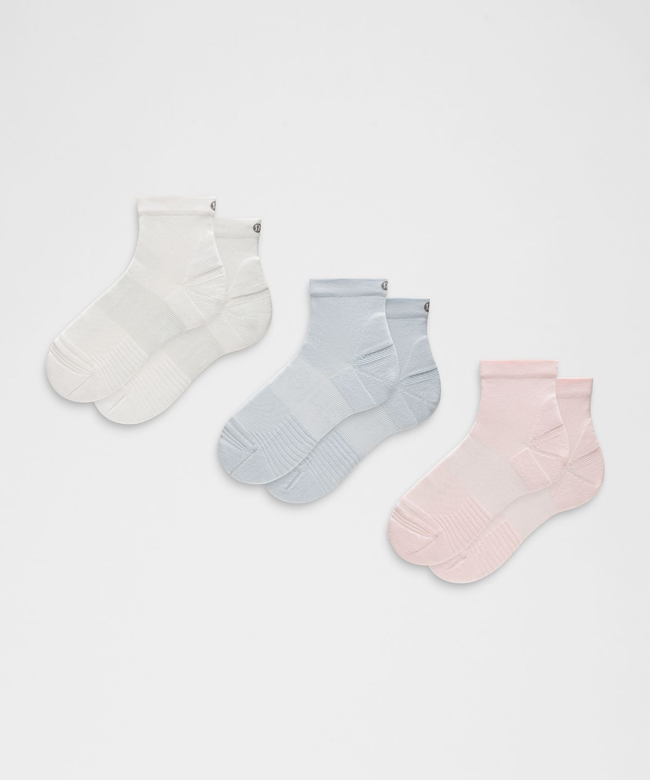 Unisex Power Stride Ankle Socks *3 Pack Pink Pearl/White/Starch Blue