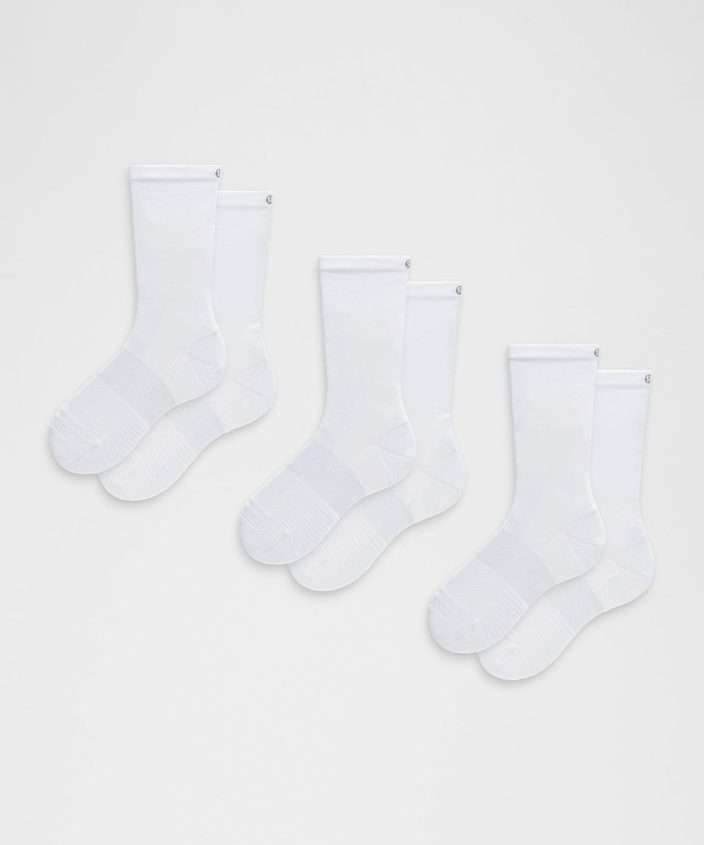 Unisex Power Stride Crew Socks *3 Pack White