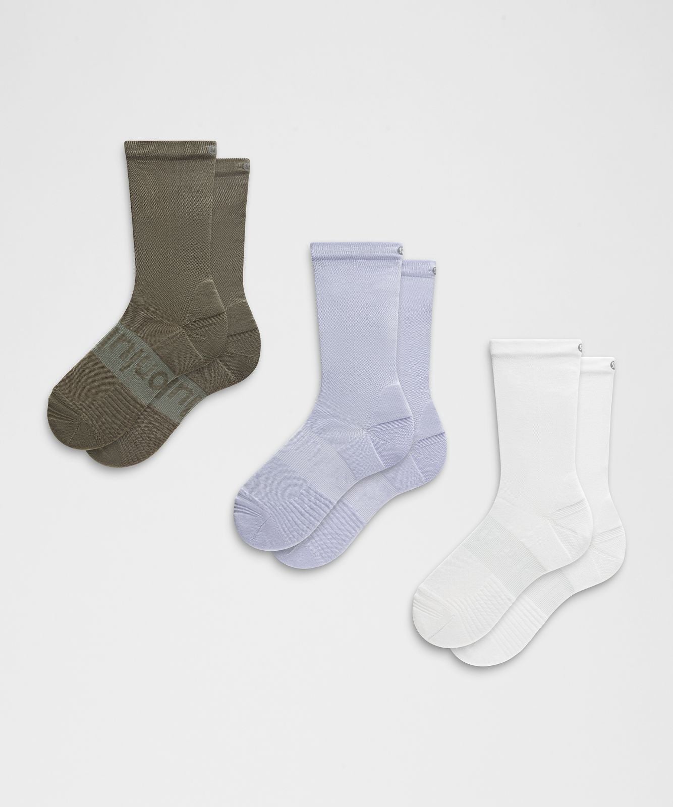 Unisex Power Stride Crew Socks *3 Pack Serene Blue/White/Army Green
