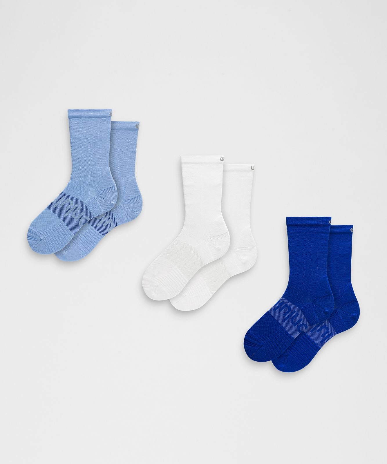 Unisex Power Stride Crew Socks *3 Pack Sinatra Blue/White/Riverside