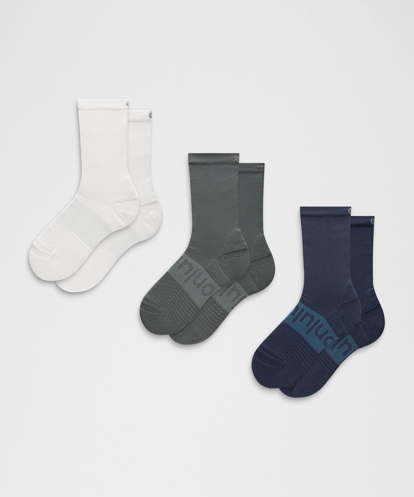 Unisex Power Stride Crew Socks *3 Pack Club Blue/White/Onyx Grey