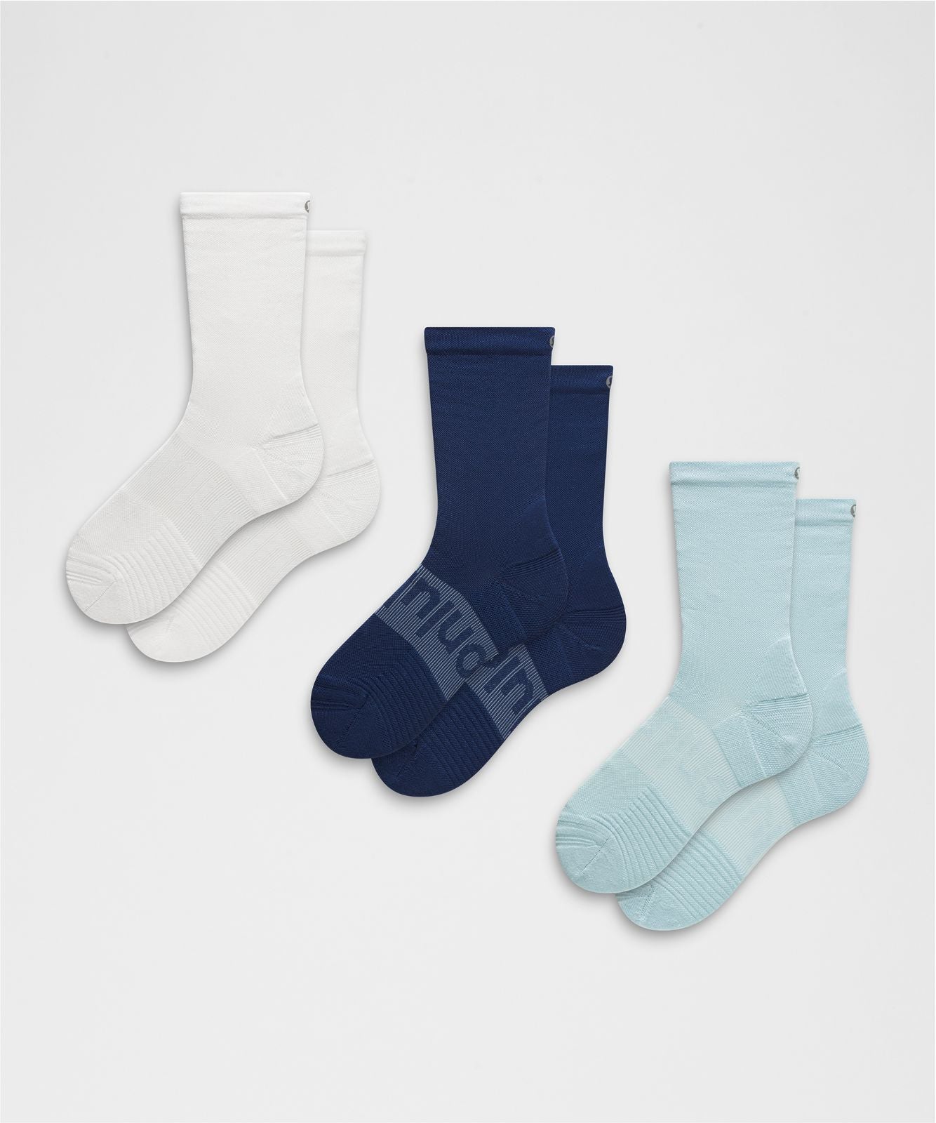 Unisex Power Stride Crew Socks *3 Pack Foam Cloud/Clubhouse Blue/White