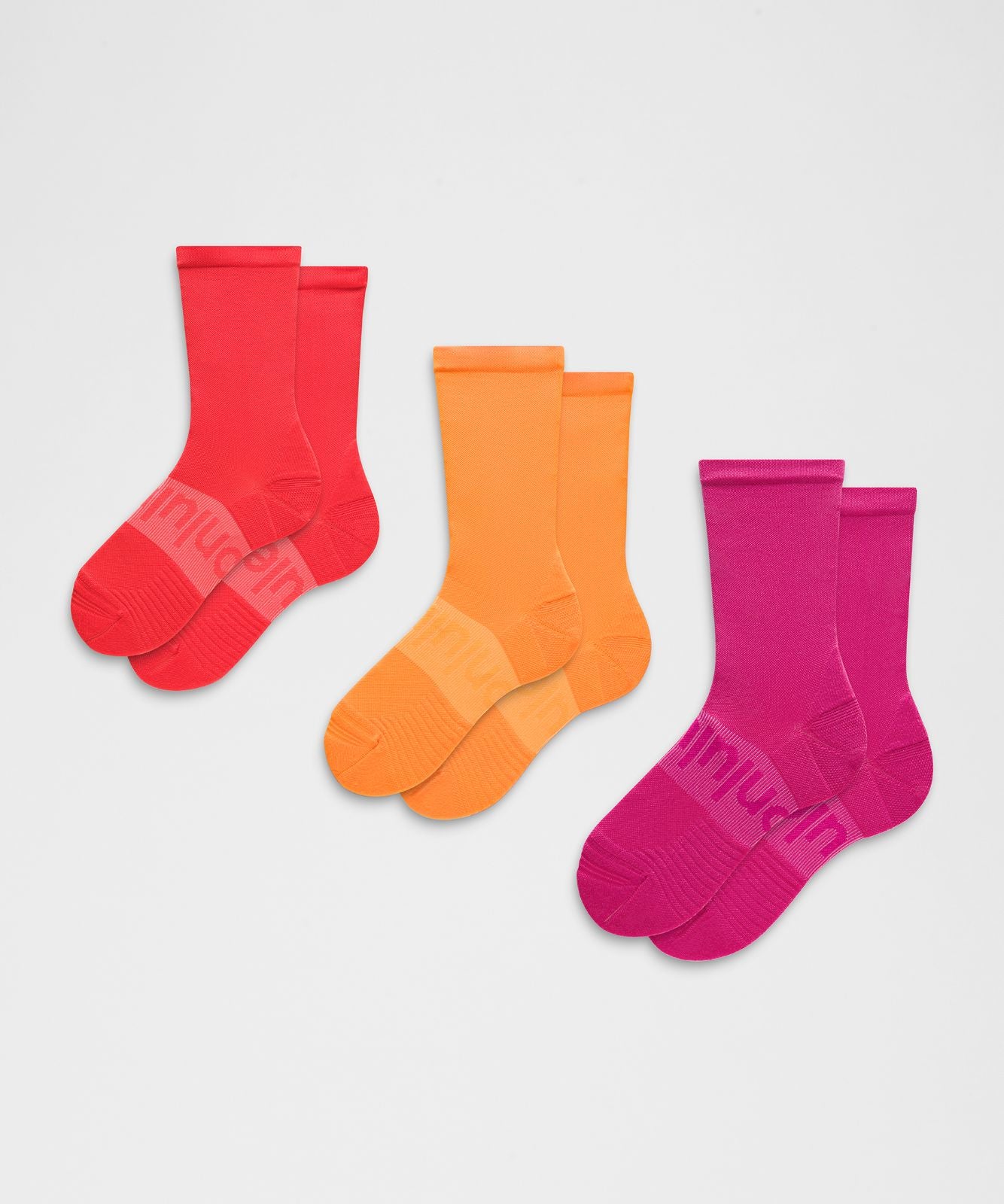 Unisex Power Stride Crew Socks *3 Pack Pink Flare/Star Burst Tone/Citrus Sizzle Tone