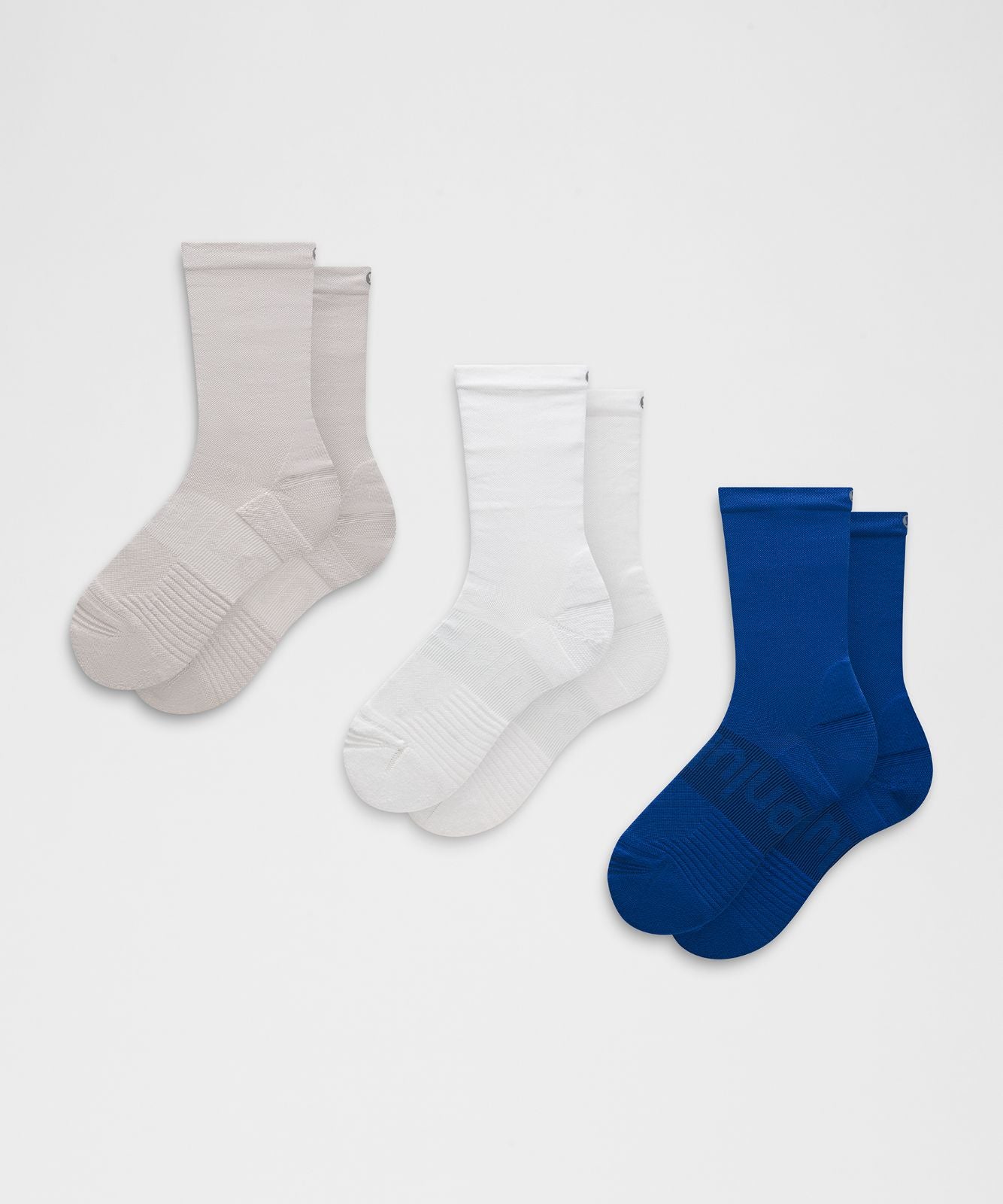 Unisex Power Stride Crew Socks *3 Pack Sapphire Sprint/White/Icy Taupe