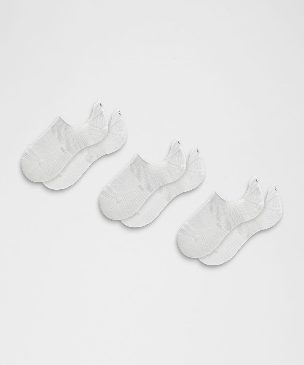 Unisex Power Stride No-Show Socks *3 Pack White