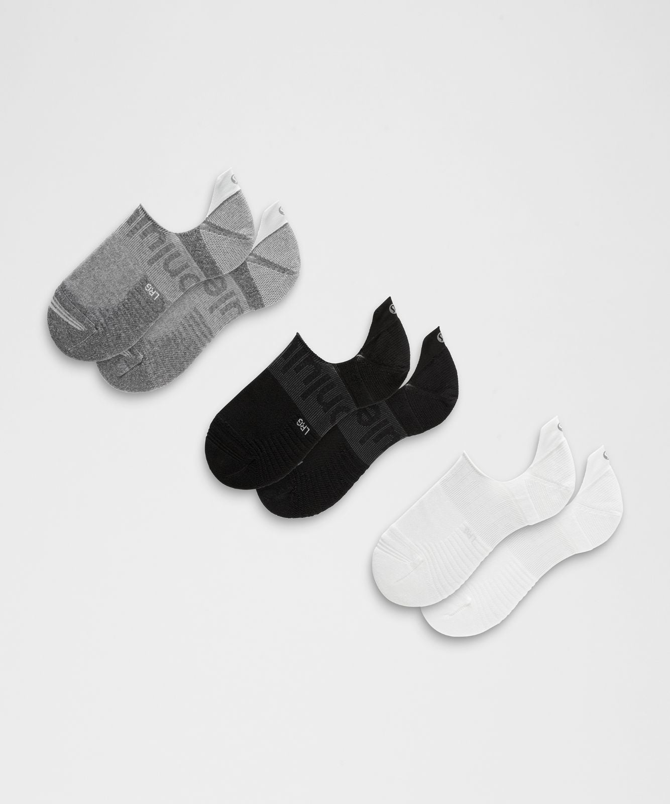 Unisex Power Stride No-Show Socks *3 Pack White/Heather Grey/Black
