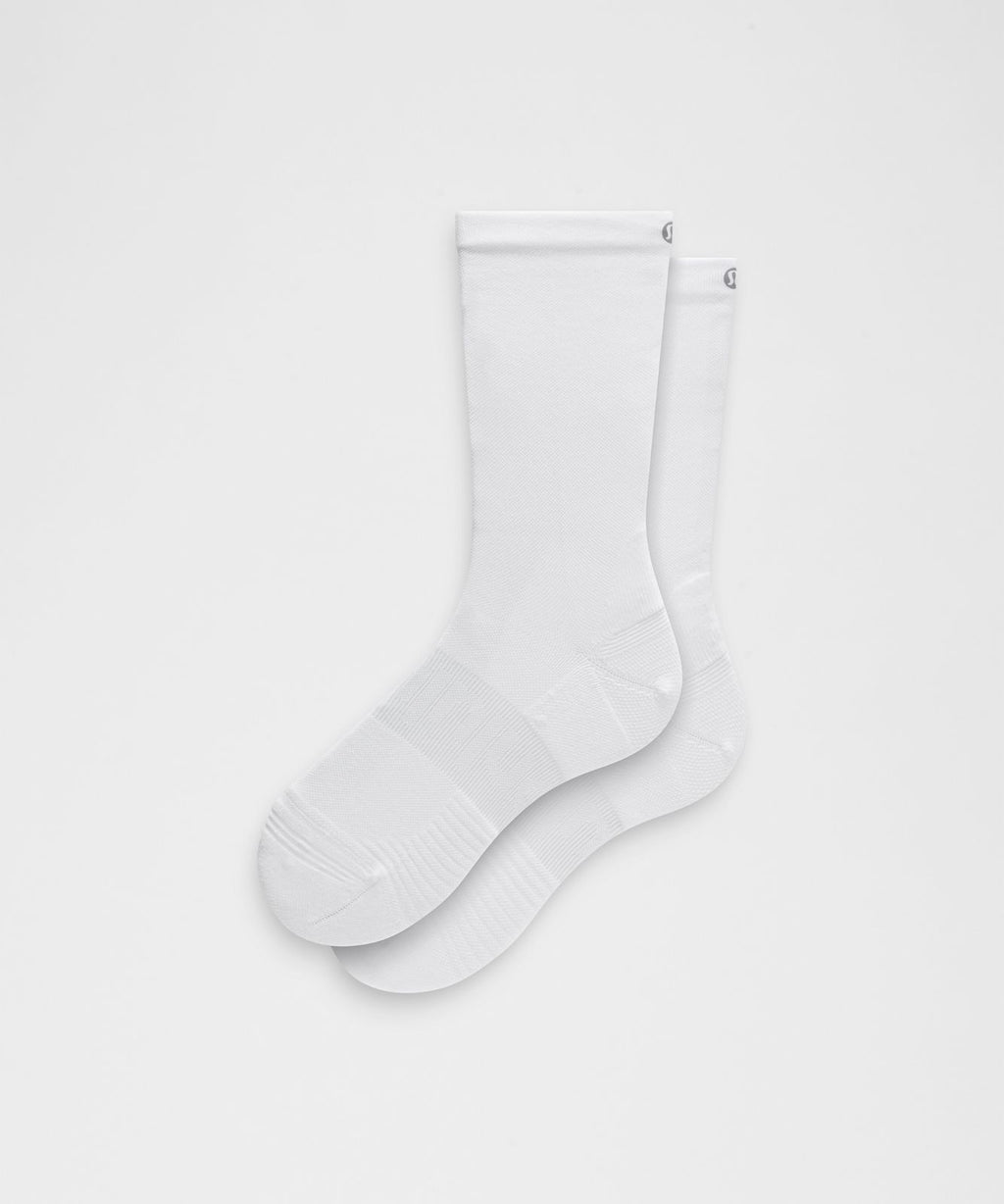 Unisex Power Stride Crew Socks White
