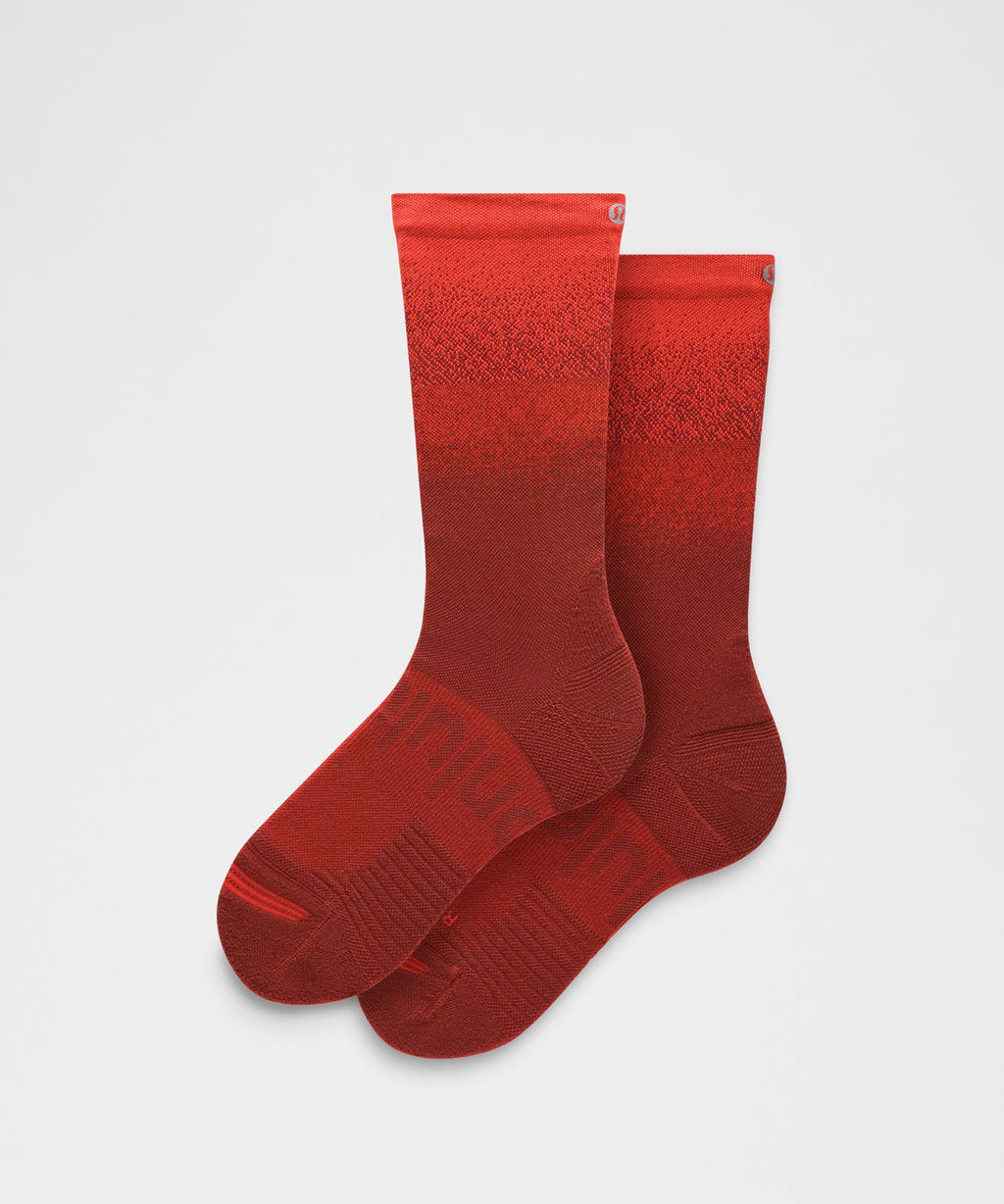 Unisex Power Stride Crew Socks Ombre Cherry Ember/Cranberry Charm