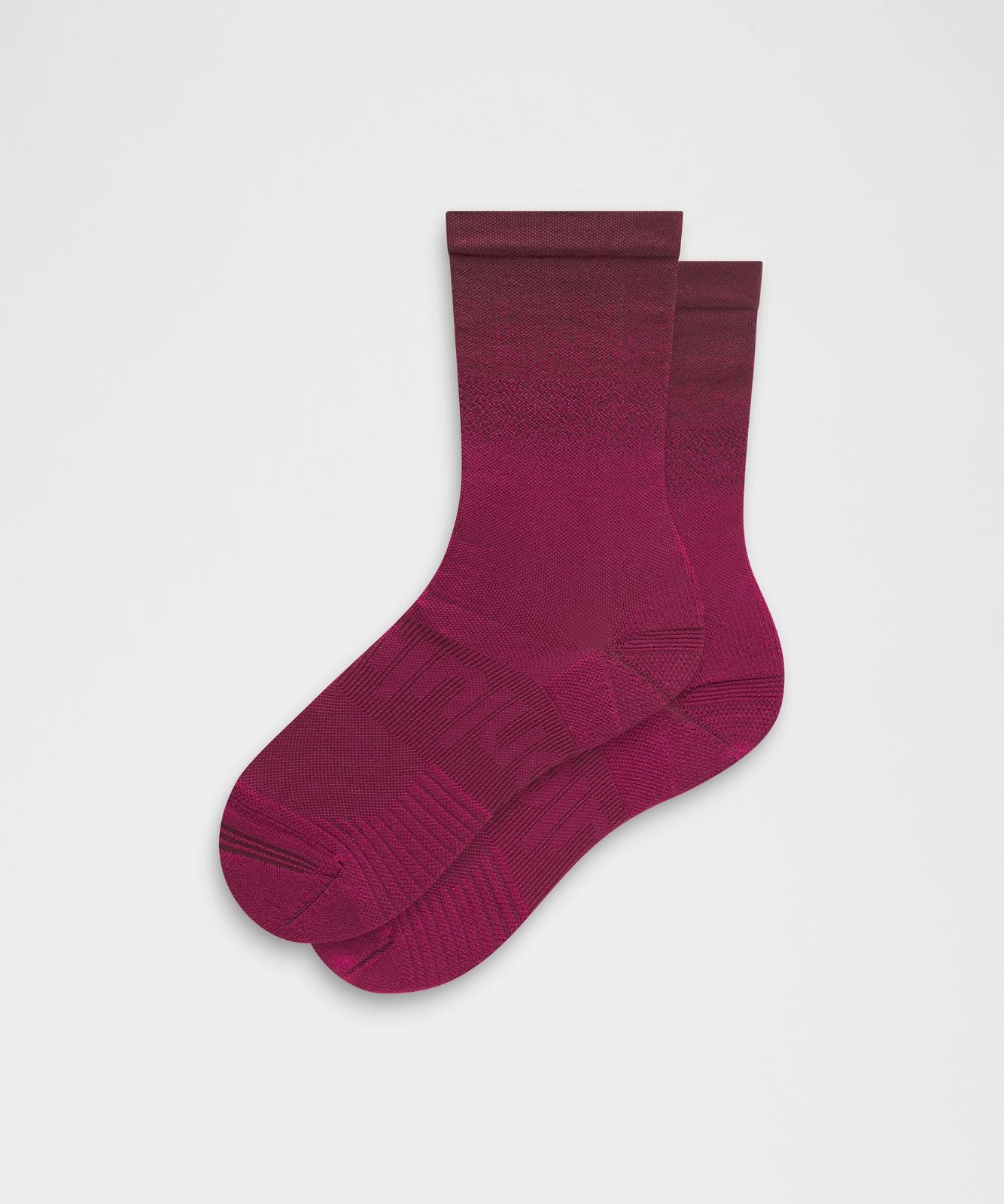 Unisex Power Stride Crew Socks Ombre Burgundy Bay/Raspberry Rave