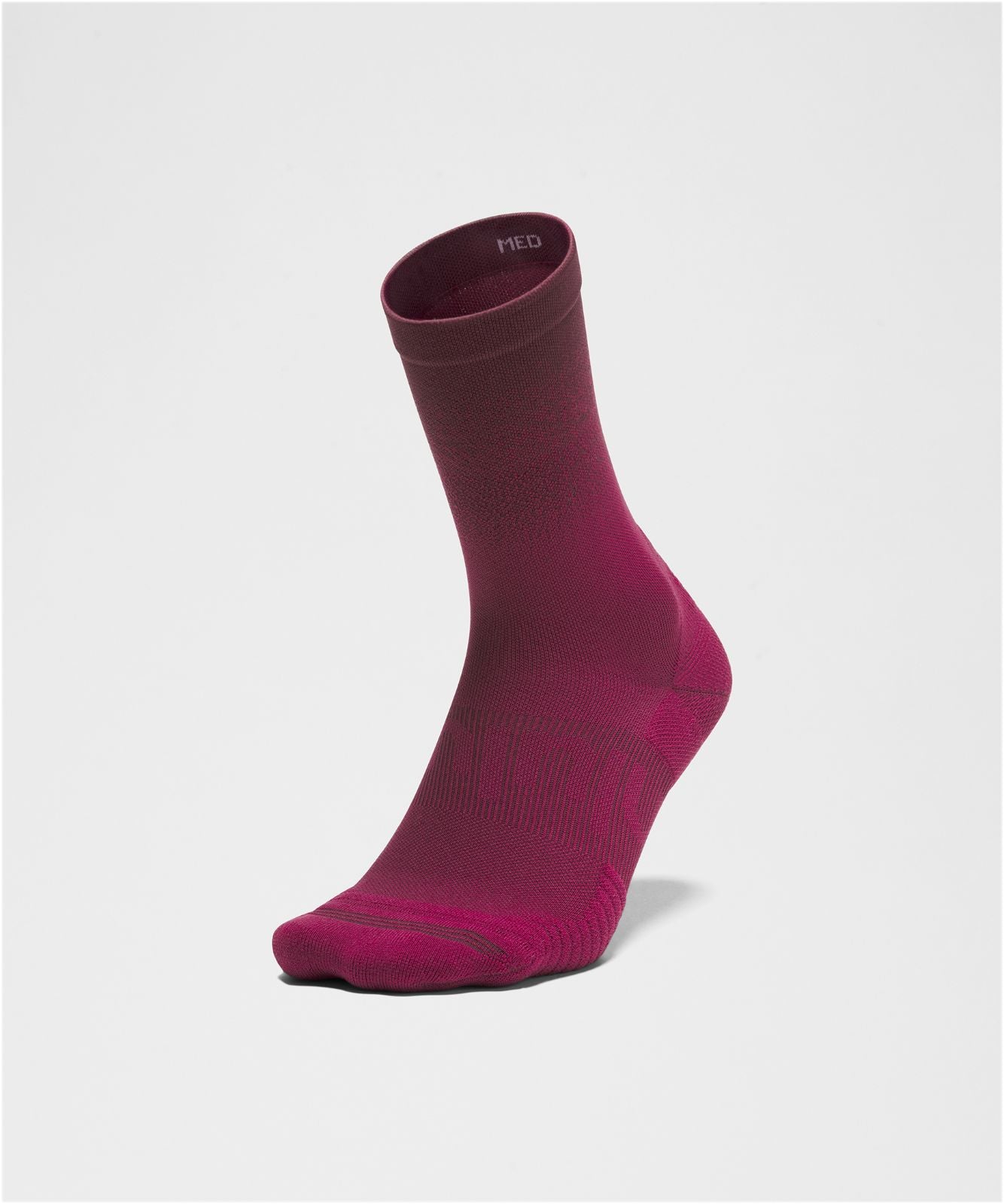 Unisex Power Stride Crew Socks Ombre Burgundy Bay/Raspberry Rave