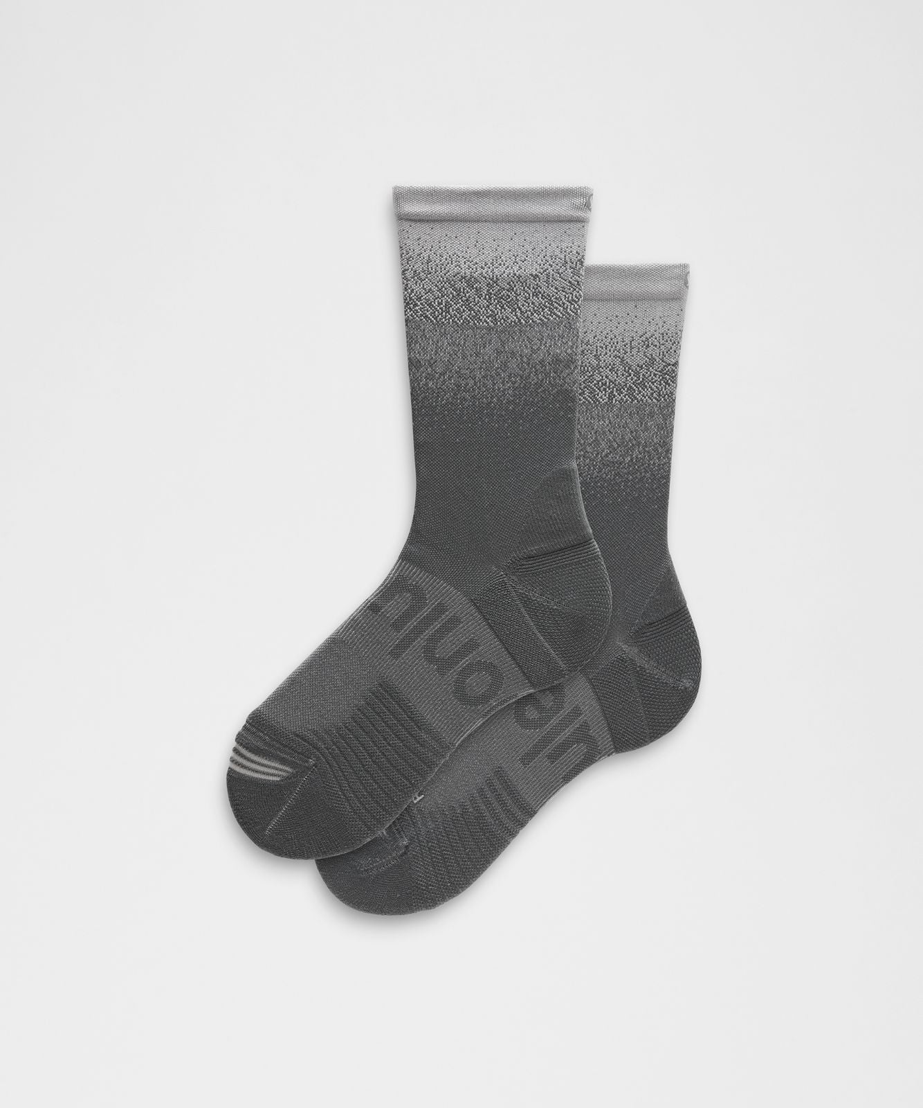 Unisex Power Stride Crew Socks Ombre Chrome/Onyx Grey