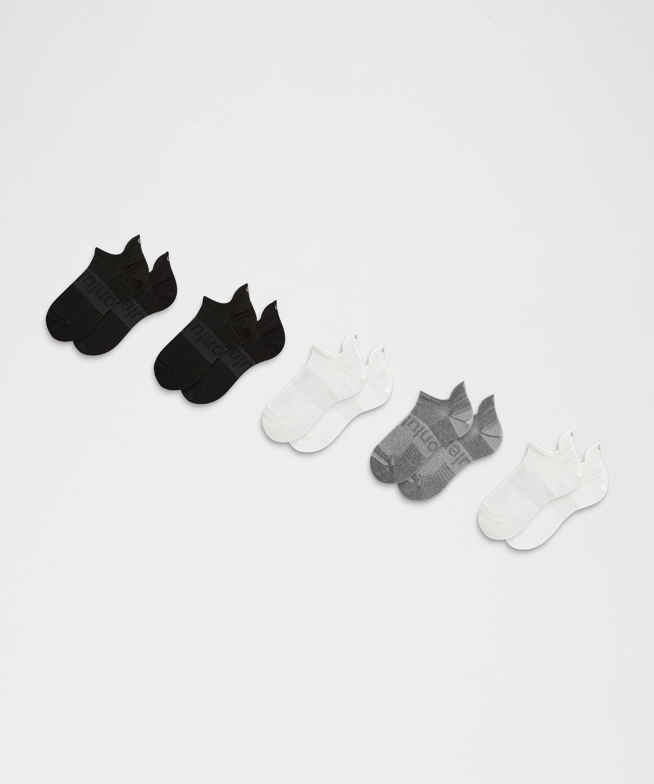 Unisex Power Stride Tab Socks *5 Pack White/Heather Grey/Black