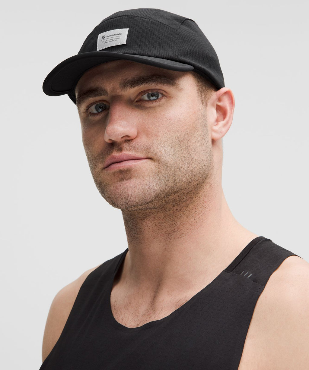 Multi-Panel Running Hat Black