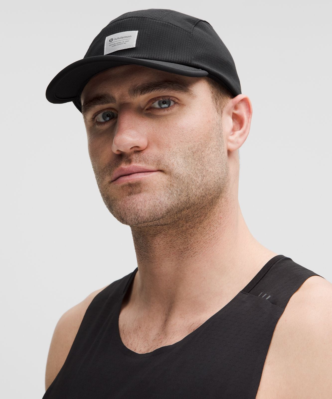 Multi-Panel Running Hat Black