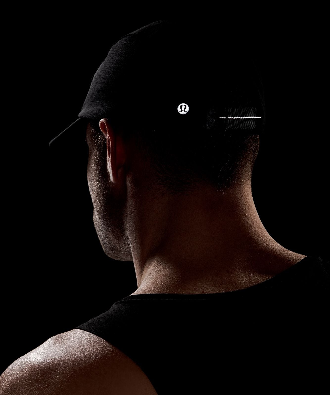 Multi-Panel Running Hat Black